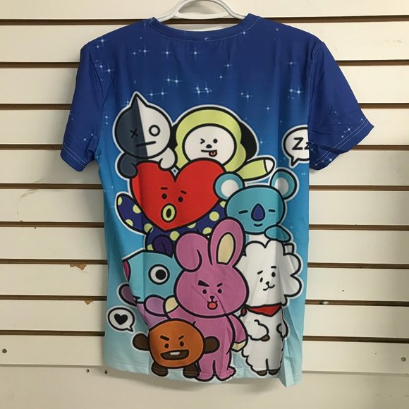BTS Mascots T-shirt K-Pop Small Unisex Chest 36" - Picture 3 of 4
